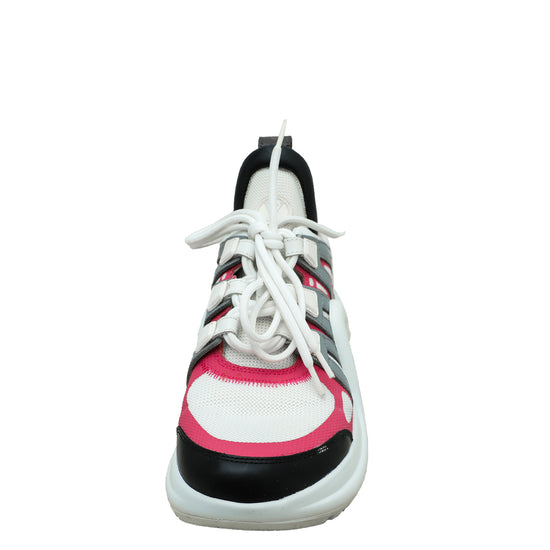 Louis Vuitton Khaki and Pink Archlight Trainers Size 38