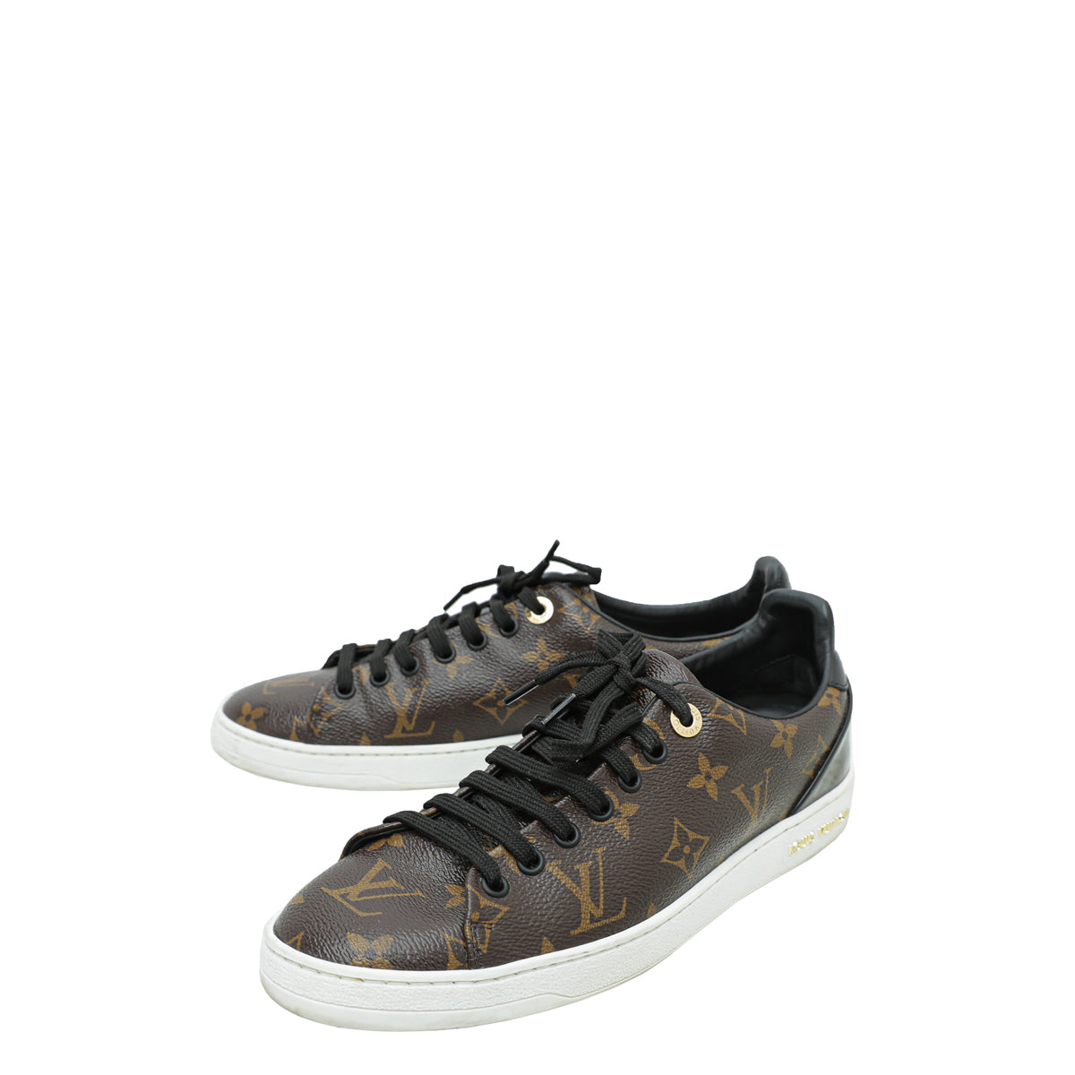Louis Vuitton Monogram Black Frontrow Sneakers 38.5-Louis Vuitton-THE CLOSET