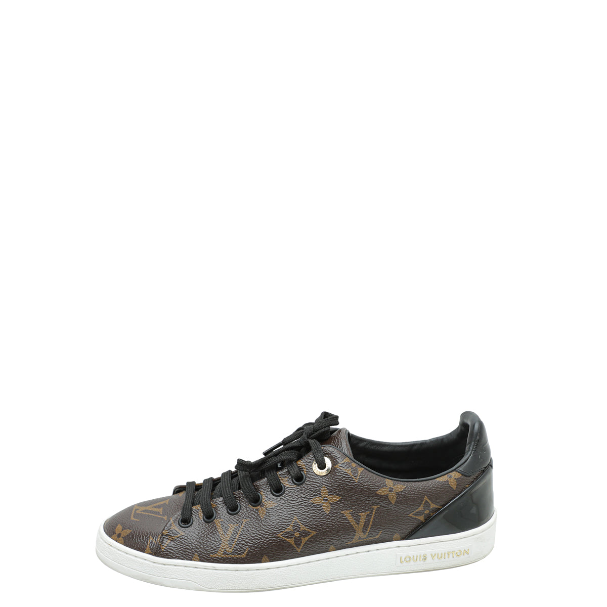 Louis Vuitton Brown Monogram Canvas and Black Leather Frontrow Low Top  Sneakers Size 41