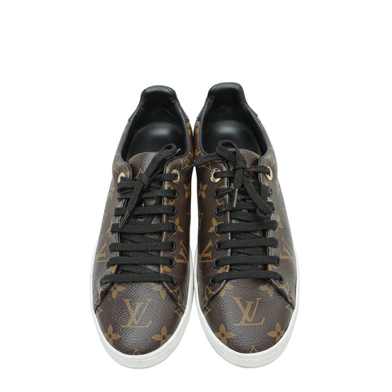 Louis Vuitton Monogram Black Frontrow Sneakers 38.5