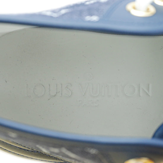Louis Vuitton Bicolor Denim Monogram Punchy High Cut Sneaker 39.5