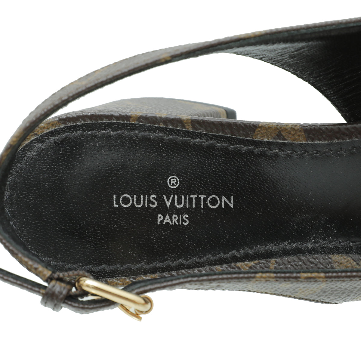 Louis Vuitton Brown Monogram Canvas Madeleine Slingback Pumps Size