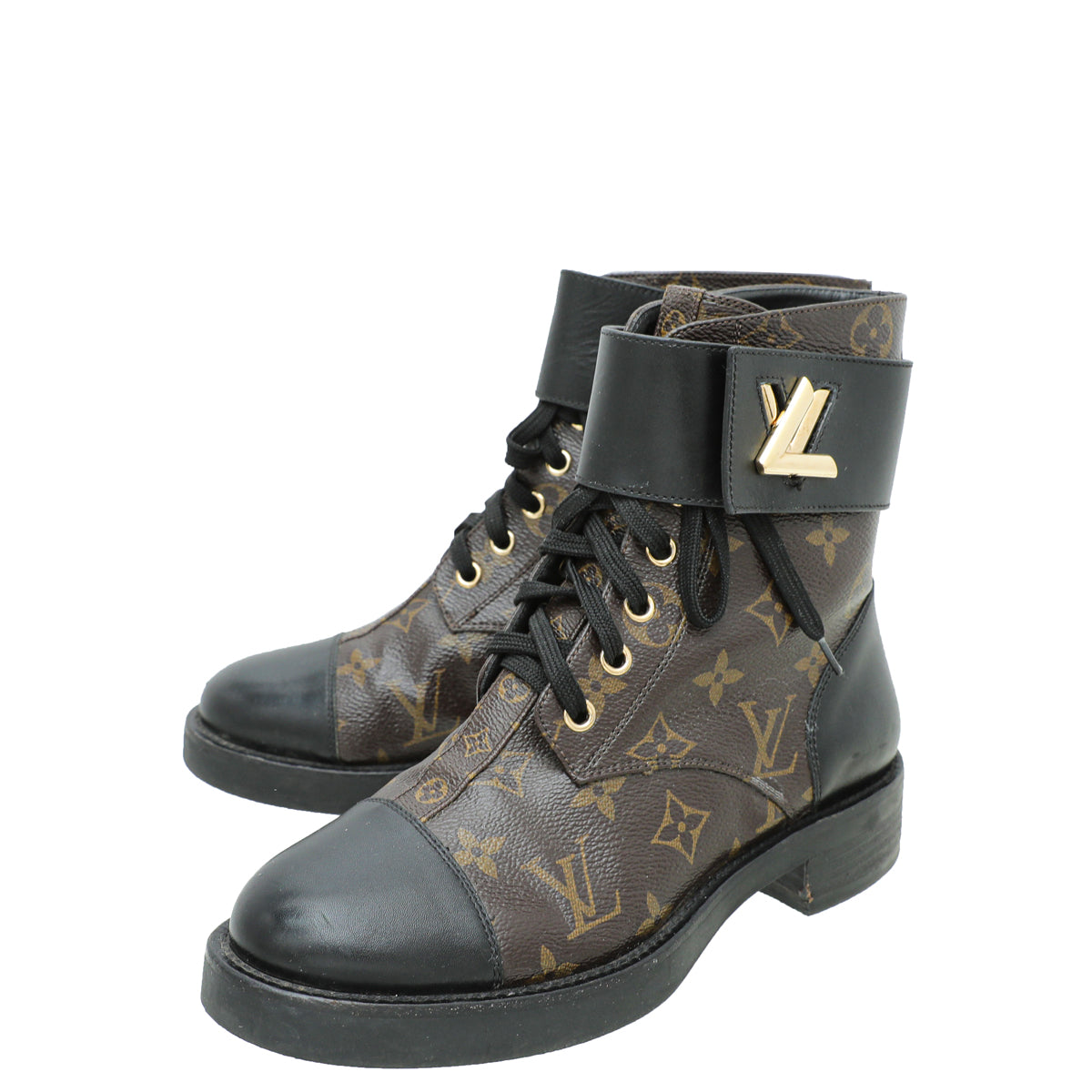 Louis Vuitton Monogram Black Wonderland Flat Ranger Boot 36.5-Louis Vuitton-THE CLOSET