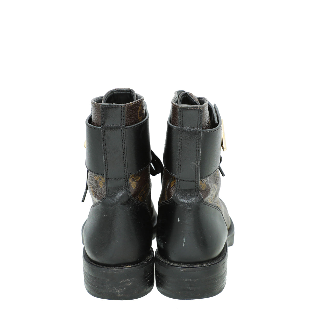 Louis Vuitton Women's Wonderland Flat Ranger Boots Monogram Canvas and  Leather Black 2374631