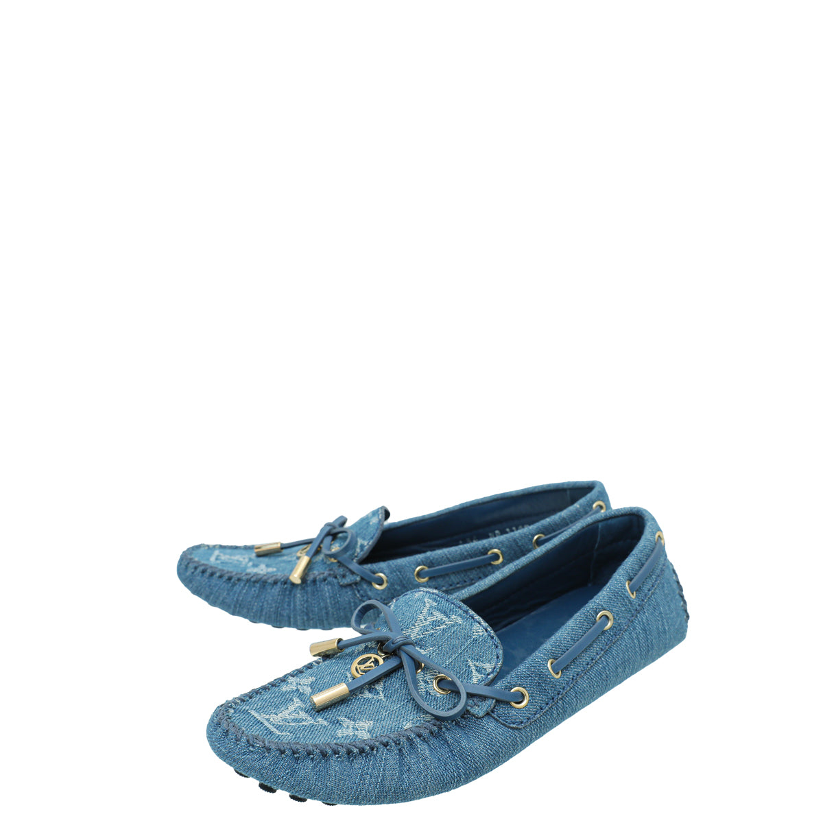 Louis Vuitton Blue Monogram Denim Golloria Flat Loafer 36-Louis Vuitton-THE CLOSET