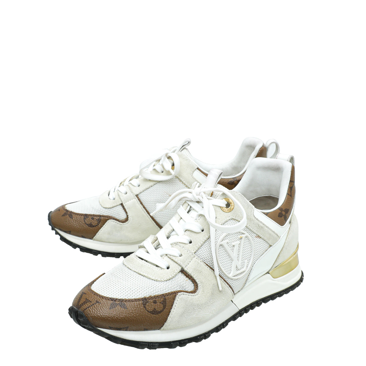 Louis Vuitton White Monogram Reverse Run Away Sneakers 36.5-Louis Vuitton-THE CLOSET