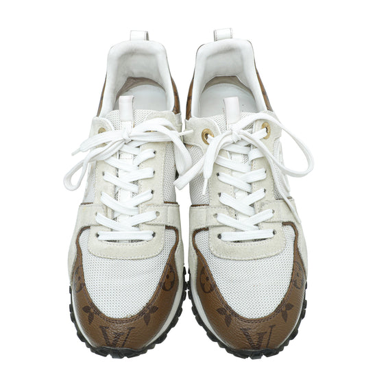 Louis Vuitton White Monogram Reverse Run Away Sneakers 36.5