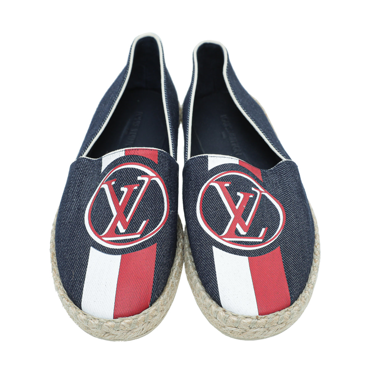 Louis Vuitton Navy Blue Logo Postcard Espadrille 37.5