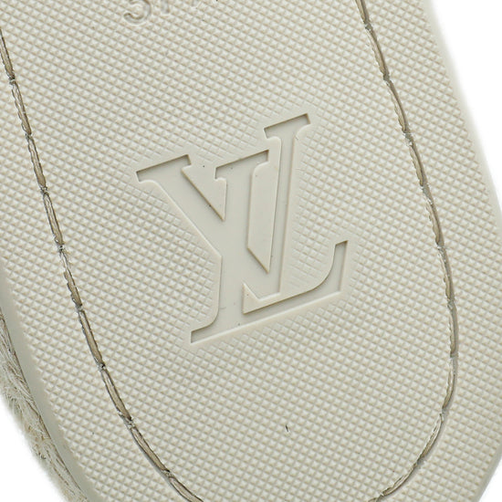 Louis Vuitton Navy Blue Logo Postcard Espadrille 37.5