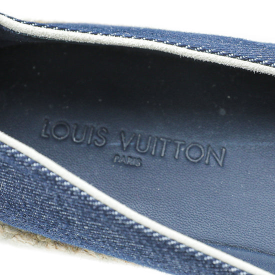 LOUIS VUITTON SHOES ESPADRILLES POSTCARD 36.5 BLUE CANVAS SHOES Cloth  ref.535126 - Joli Closet