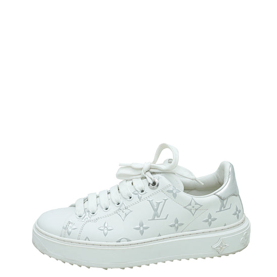 Louis Vuitton Bicolor Monogram Embossed Time Out Sneaker 37 – The