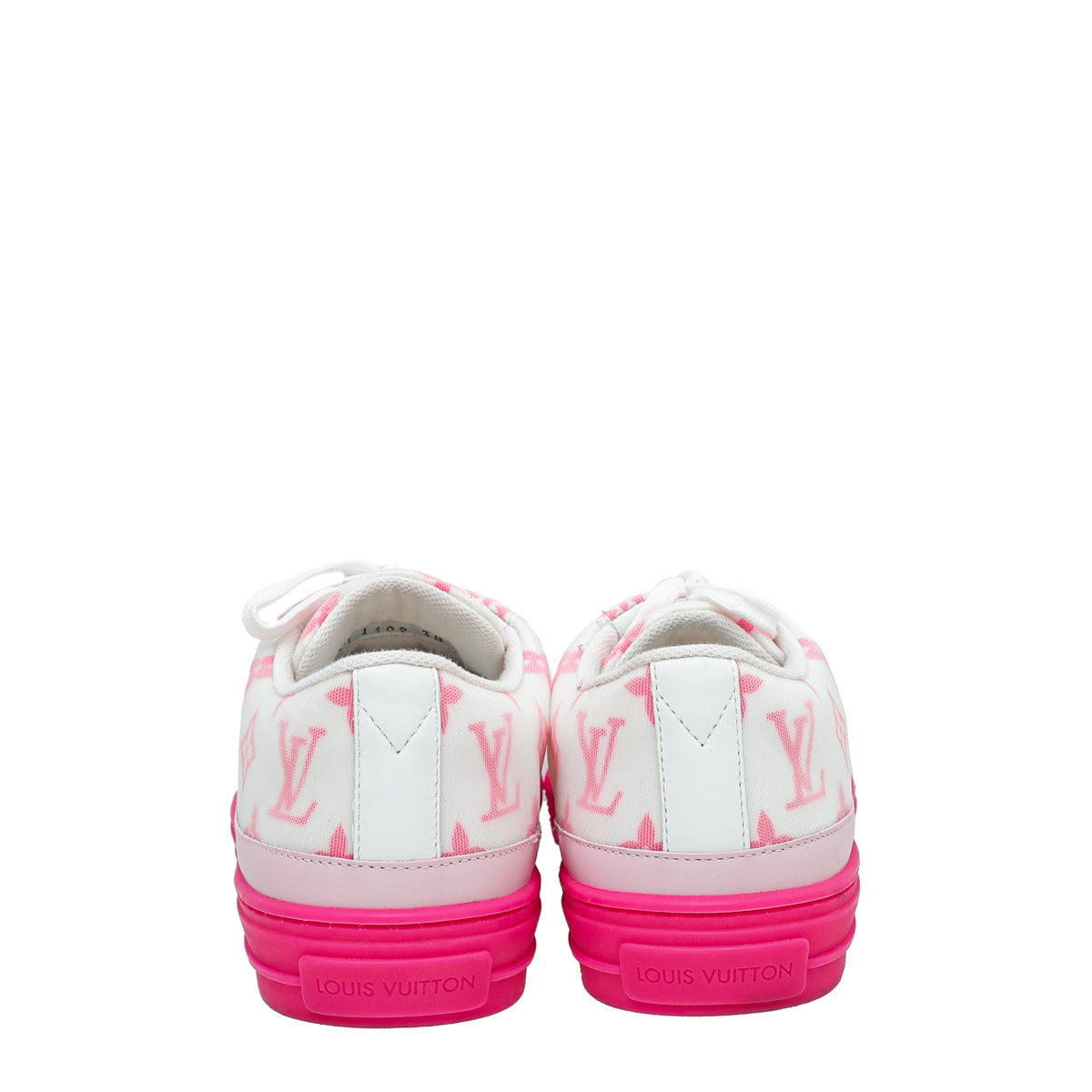LOUIS VUITTON White & Pink LV Sneakers (Sz. 38) — MOSS Designer