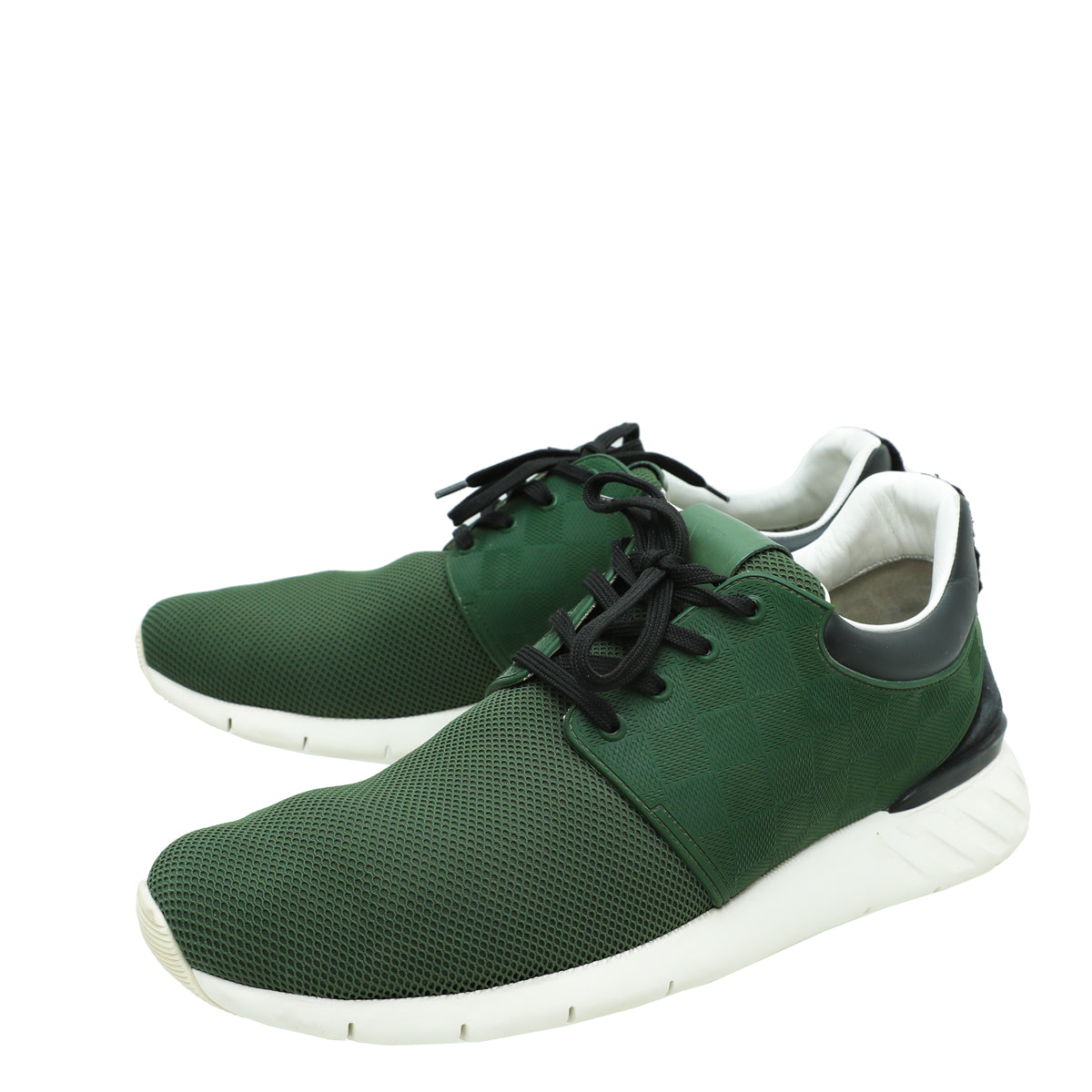 Louis Vuitton Green Rubber Mesh Suede Damier Fastlane Sneaker 10 – The  Closet