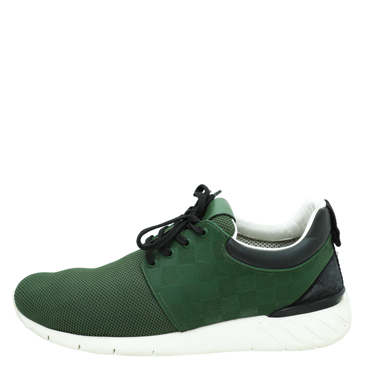Louis Vuitton Green Rubber Mesh Suede Damier Fastlane Sneaker 10-Louis Vuitton-THE CLOSET