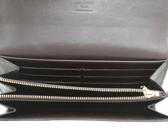LOUIS VUITTON Sarah Monogram Vernis Leather Wallet Amarante