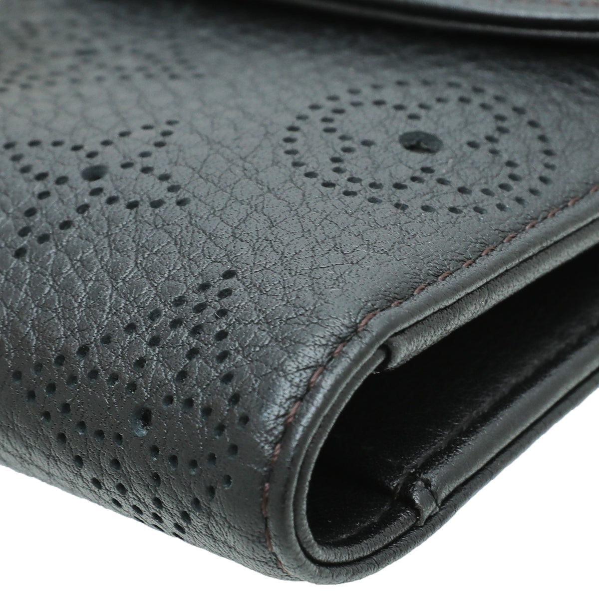 Louis Vuitton Black Monogram Mahina Perforated Wallet