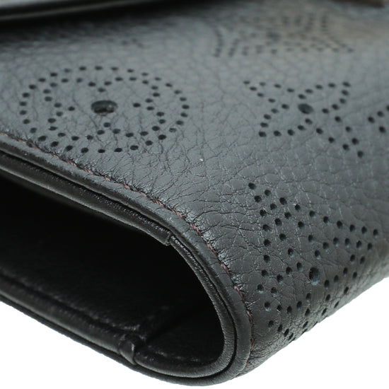 Louis Vuitton Black Monogram Mahina Perforated Wallet