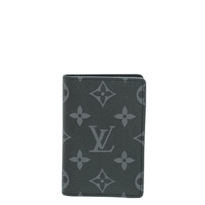 Louis Vuitton Monogram Graphite Pocket Organizer Wallet W/RBA Initial