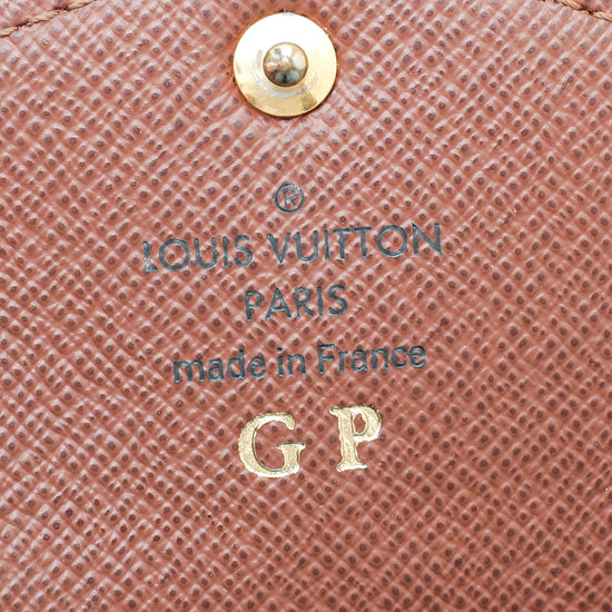 Louis Vuitton Brown Monogram Sarah Wallet w/GP Initials