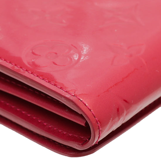 Louis Vuitton Bifold Long Wallet Vernis Portefeuille Sarah Chain Women's  M90087 Rose Andian Hand Shoulder
