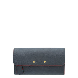 Louis Vuitton Rouge Marine Monogram Empreinte Pont-Neuf Wallet W /SD الأحرف الأولى