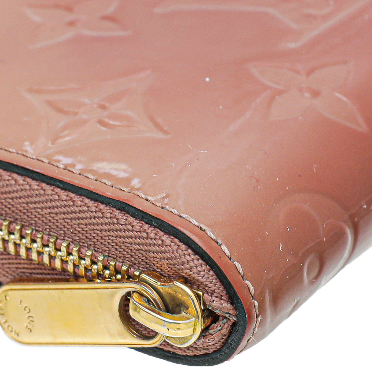 Louis Vuitton Rose Velours Monogram Vernis Zippy Wallet