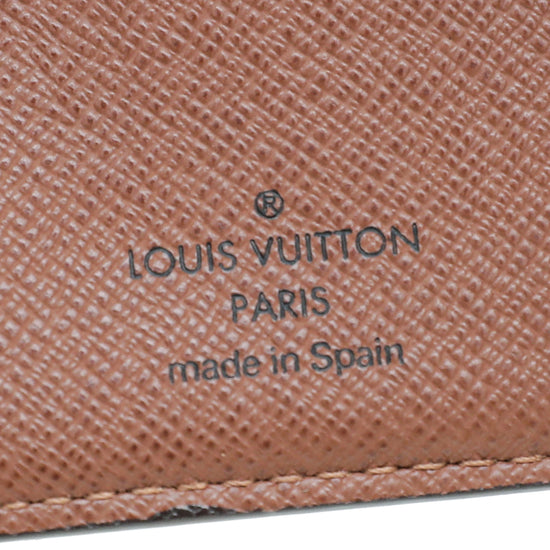 LOUIS VUITTON French Kisslock Monogram Canvas Wallet Brown-US