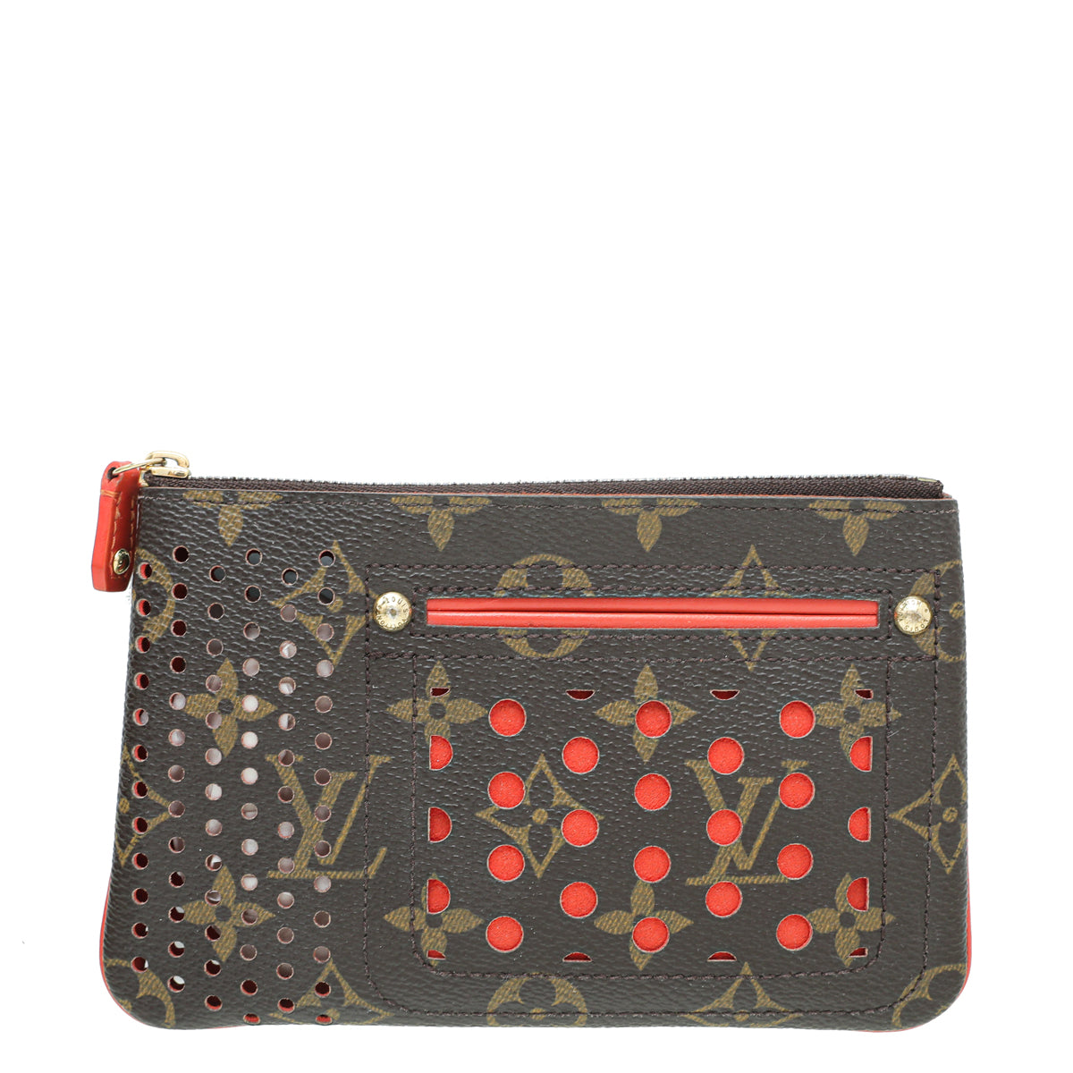 Louis Vuitton Orange Monogram Perforated Pouch-Louis Vuitton-THE CLOSET