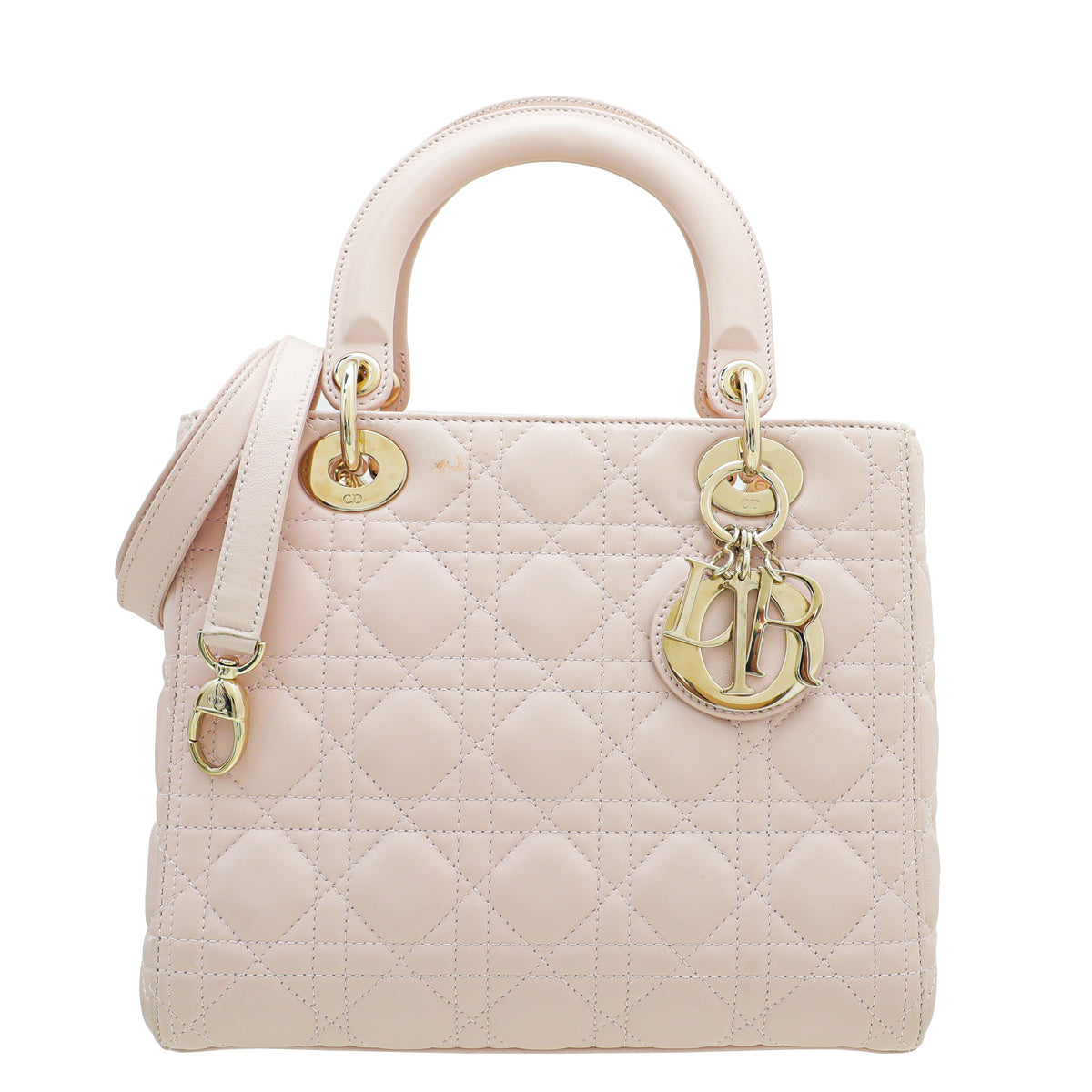 Christian Dior Light Pink Lady Dior Medium Bag-Christian Dior-THE CLOSET