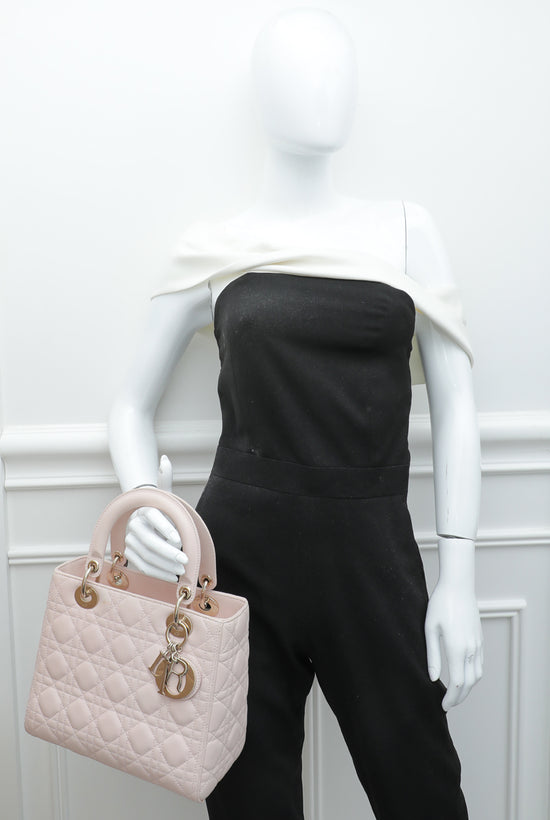 Christian Dior Light Pink Lady Dior Medium Bag