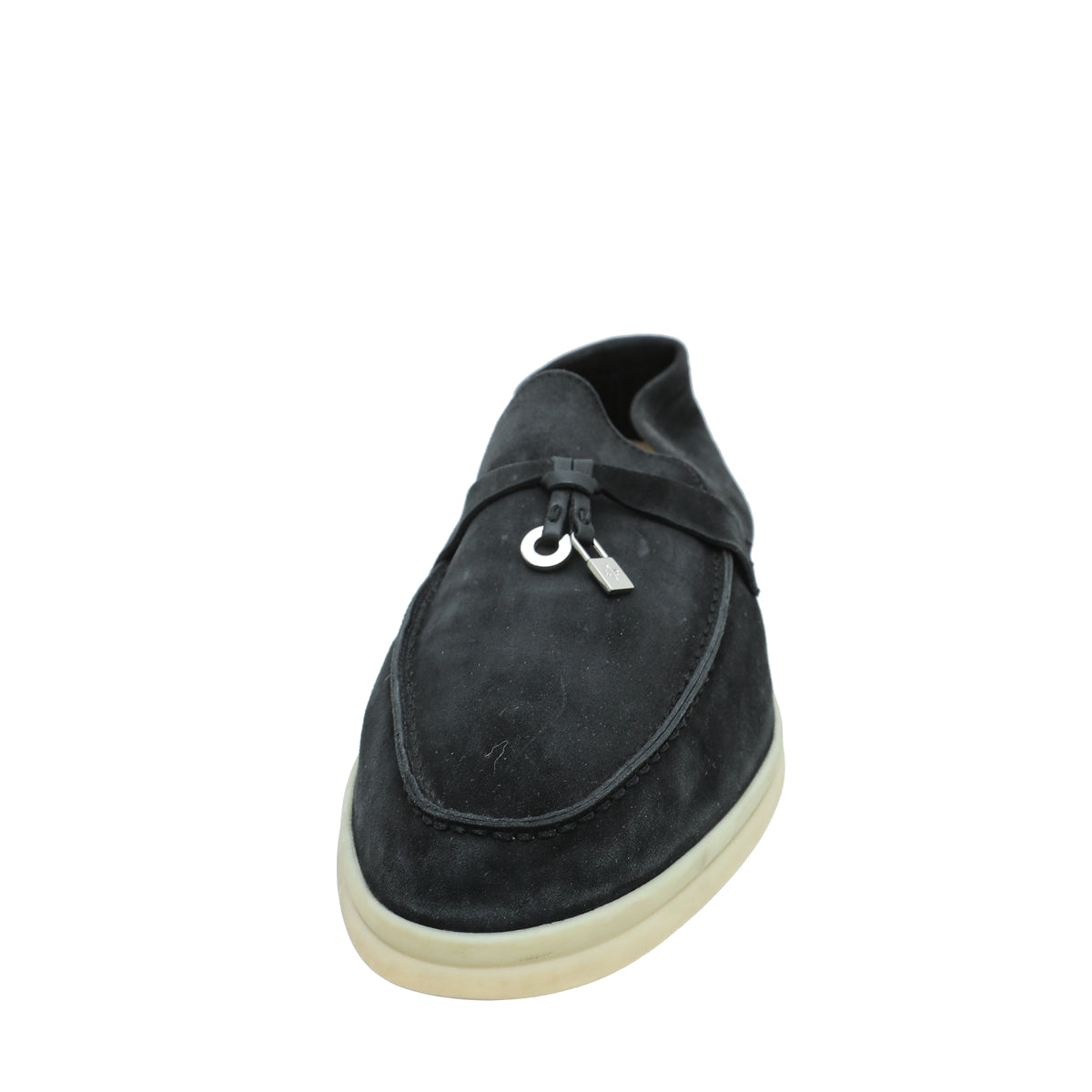 Loro Piana Black Summer Charms Moccasin 38-Loro Piana-THE CLOSET