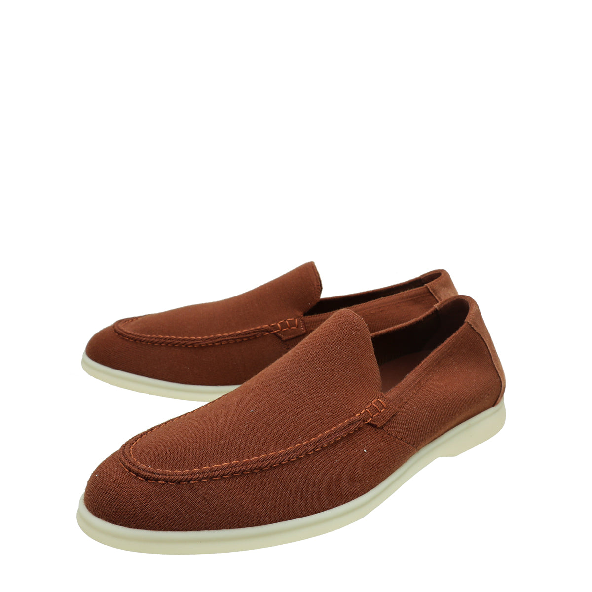Loro Piana Cuir Summer Walk Knitted Loafers 45