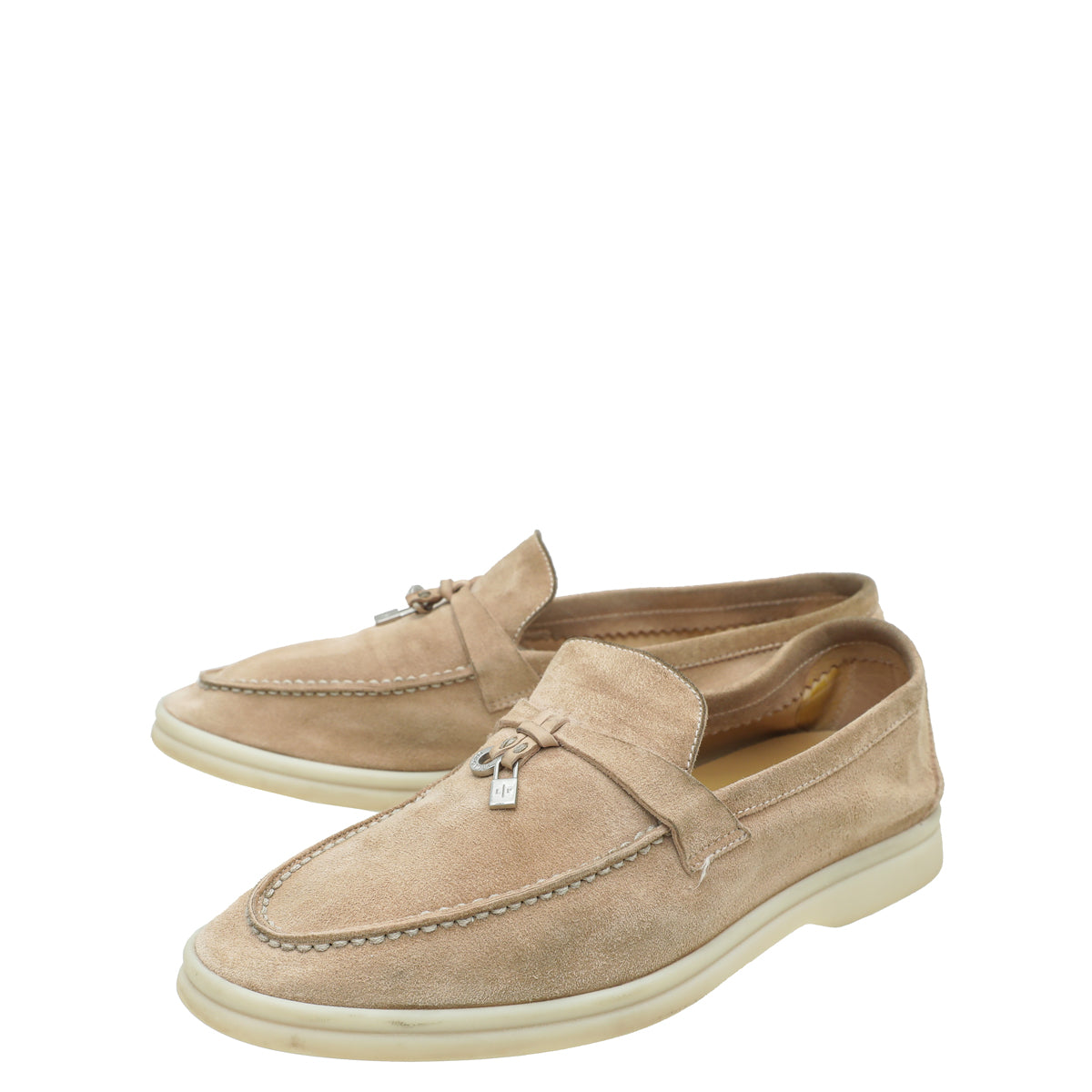 Loro Piana Pink Sand Summer Charms Walk Loafers 38.5-Loro Piana-THE CLOSET