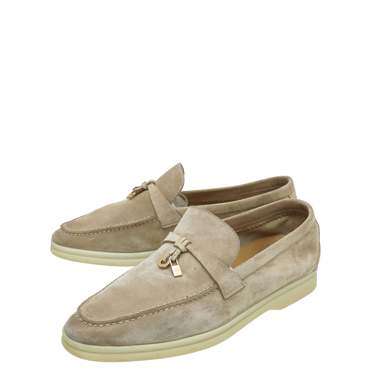 Loro Piana Sandstone Summer Charm Walk Loafers 38-Loro Piana-THE CLOSET
