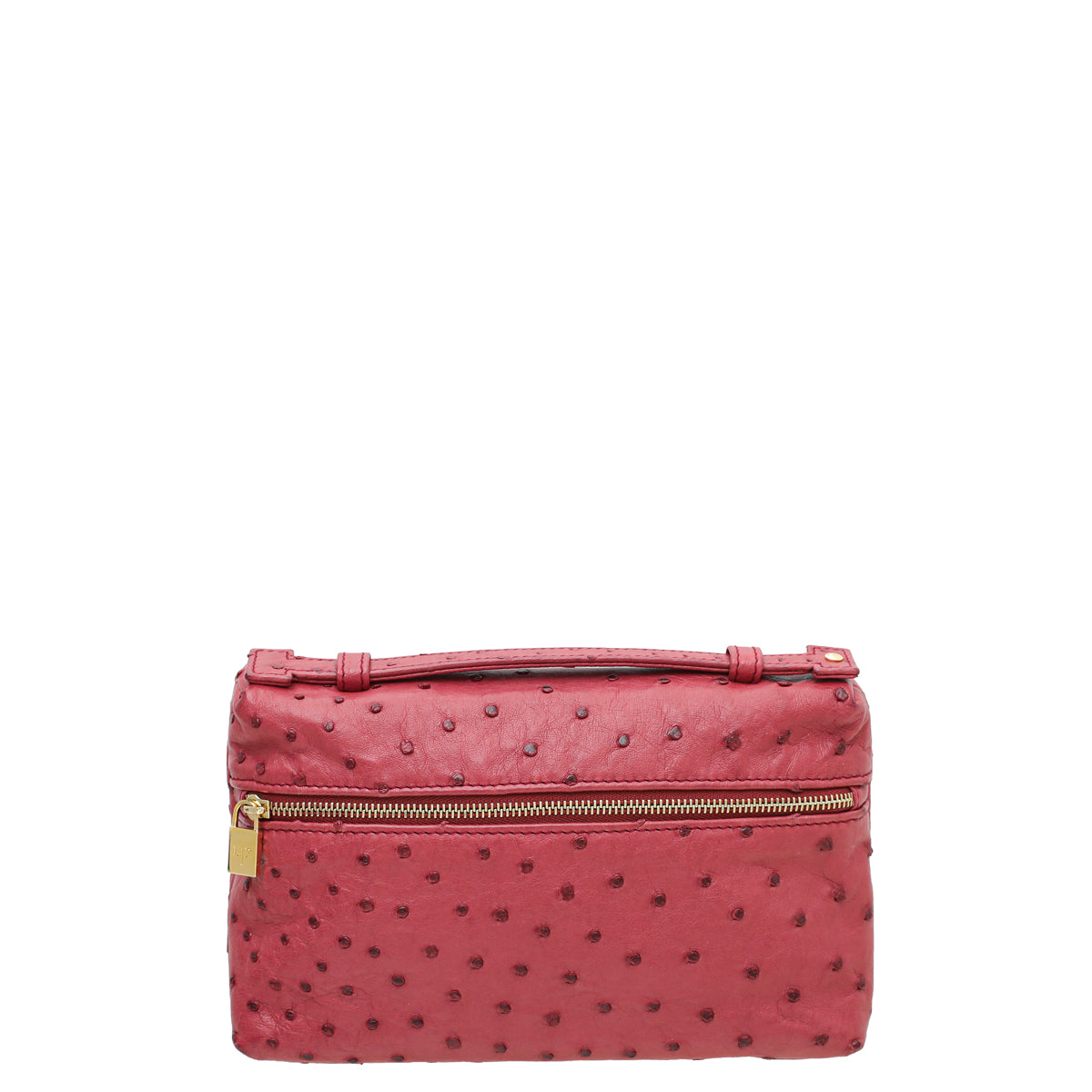 Loro Piana Light Pomegranate Ostrich L19 Pouch Bag-Loro Piana-THE CLOSET