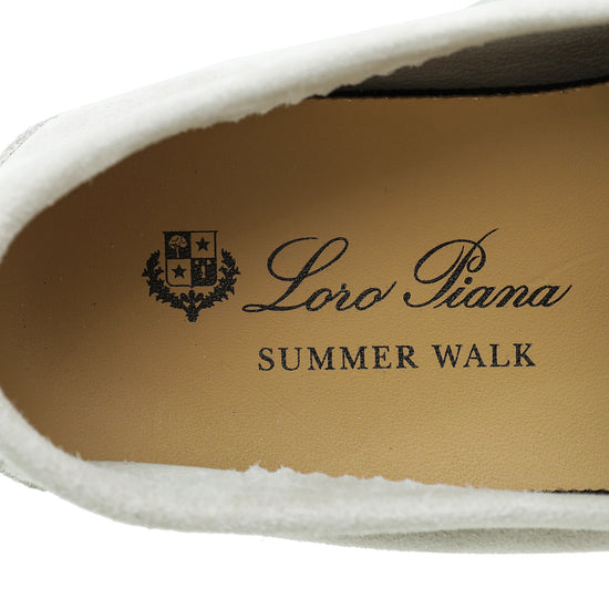 Loro Piana Pearl Powder Summer Charms Walk Loafers 36