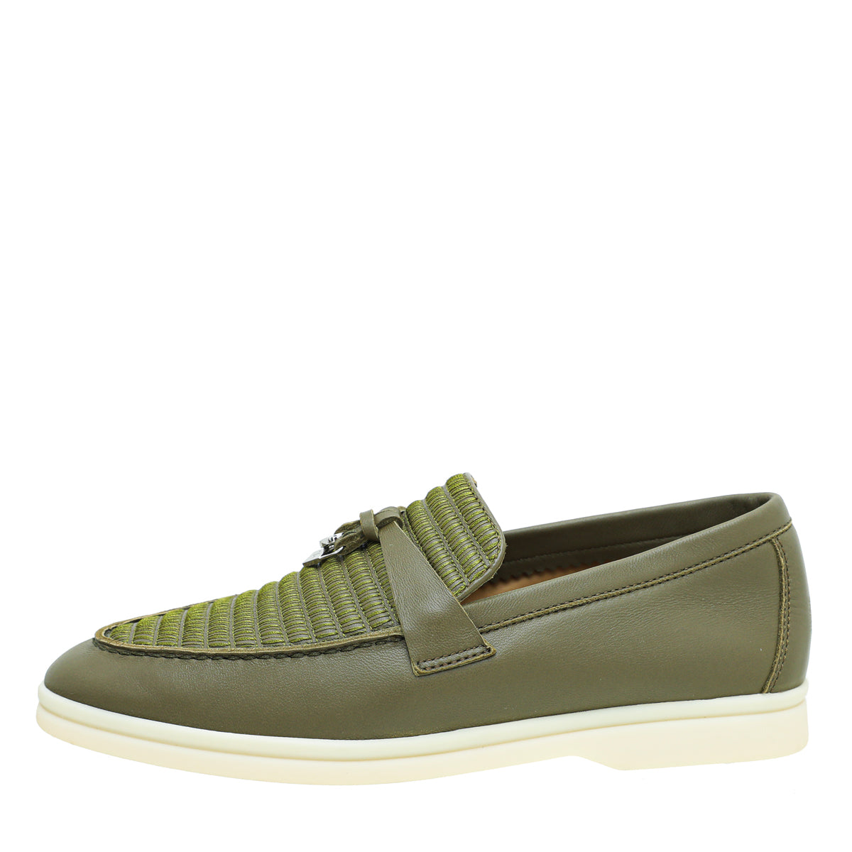 Loro Piana Olive Leaf Summer Charm Embroidered Walk Loafer 36-Loro Piana-THE CLOSET