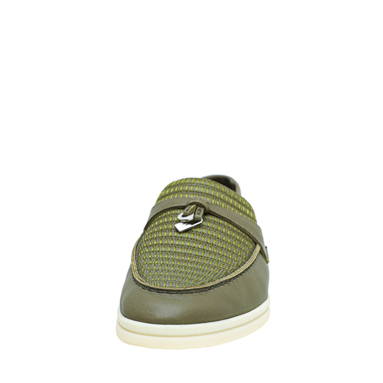 Load image into Gallery viewer, Loro Piana Olive Leaf Summer Charm Embroidered Walk Loafer 36
