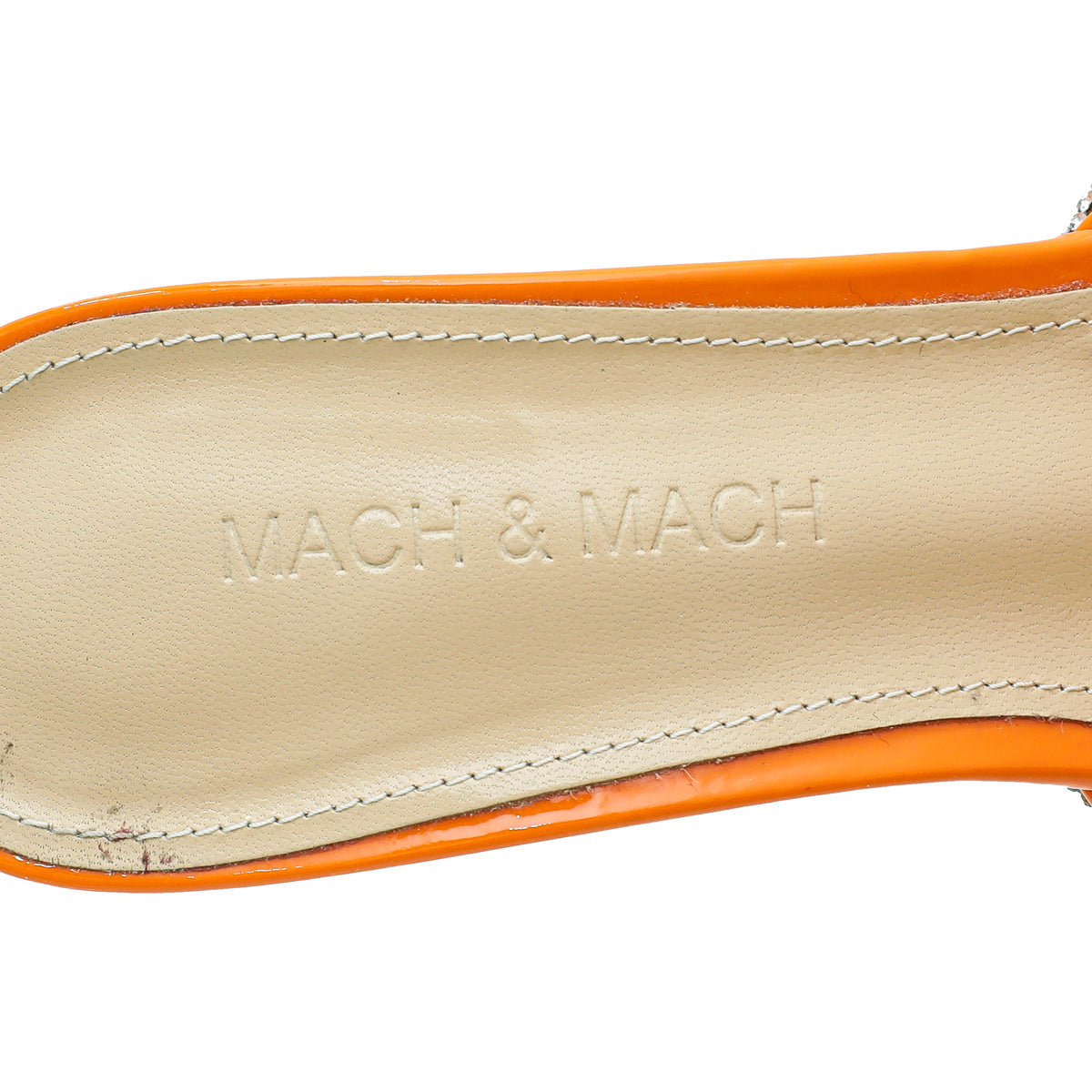 Mach & Mach Orange Crysrtal Bow PVC Mules 38