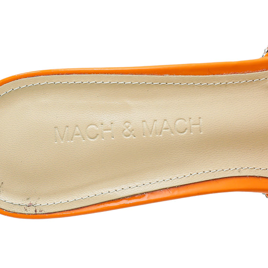 Mach & Mach Orange Crysrtal Bow PVC Mules 38