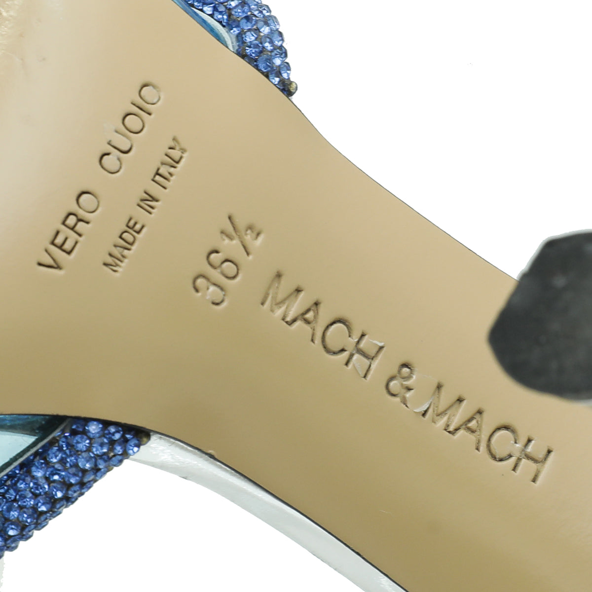 Mach & Mach Bicolor Crystal Embellished PVC Mules 36.5