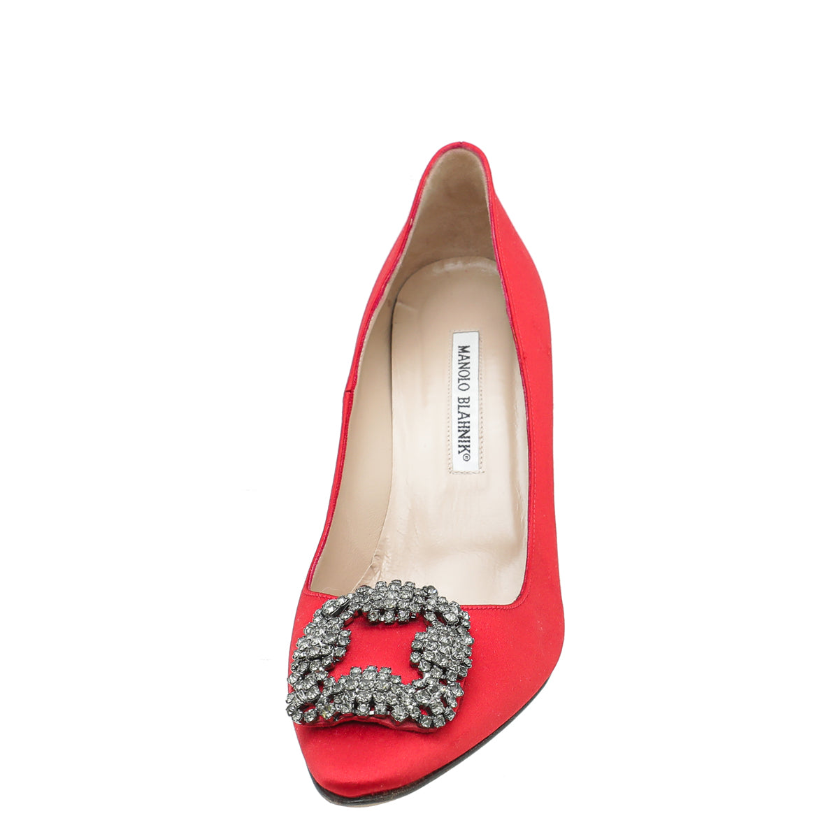 Manolo Blahnik Red Satin Hangisi Pumps 39-Manolo Blahnik-THE CLOSET