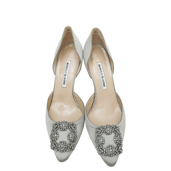 Manolo Blahnik Gray Hangisi D'Orsay Pumps 38.5