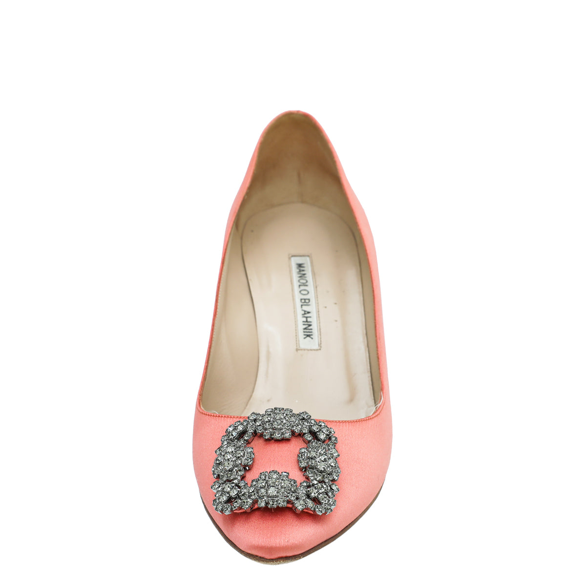 Manolo Blahnik Peach Satin Hangisi Pump 38-Manolo Blahnik-THE CLOSET