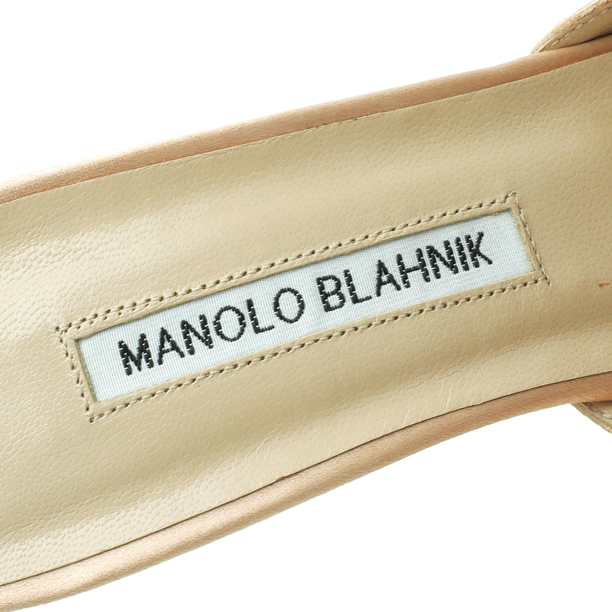 Manolo Blahnik Nude Satin Hangisi Mules 38.5-Manolo Blahnik-THE CLOSET