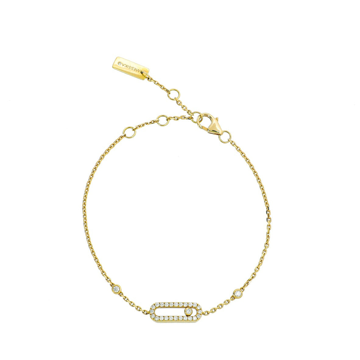 Messika 18K Yellow Gold Pavé Diamond Move Uno Bracelet-Messika-THE CLOSET