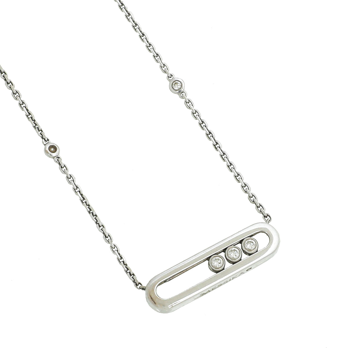 Messika 18K White Gold Diamond Baby Move Necklace-Messika-THE CLOSET