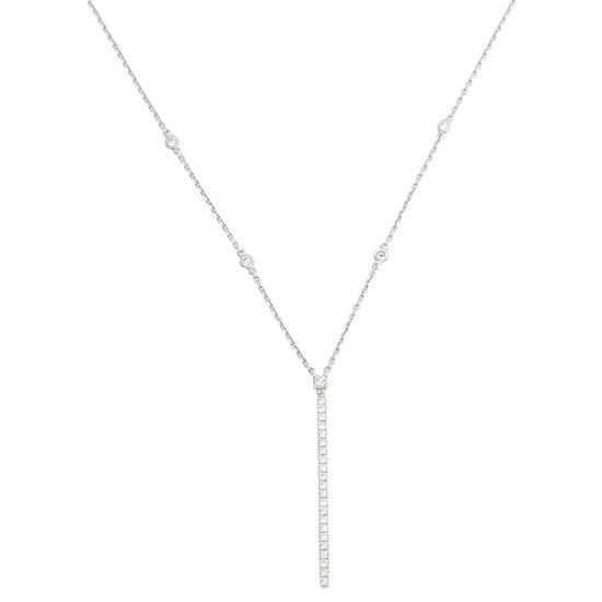 Messika 18K White Gold Diamonds Gatsky Barrette Vertical Pendant Necklace