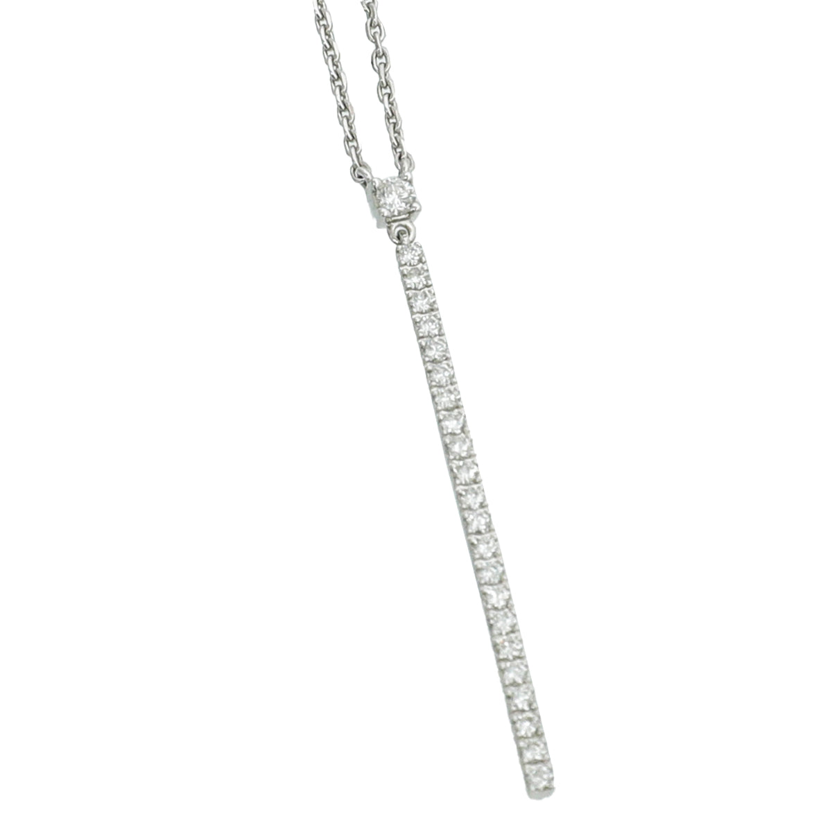 Messika 18K White Gold Diamonds Gatsky Barrette Vertical Pendant Necklace-Messika-THE CLOSET