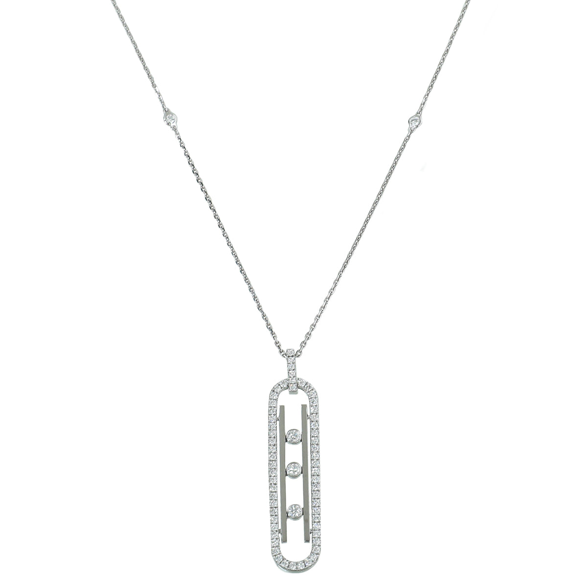 Messika 18K White Gold Diamond Move 10th PM Necklace-Messika-THE CLOSET